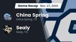 Recap: China Spring  vs. Sealy  2020