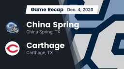 Recap: China Spring  vs. Carthage  2020
