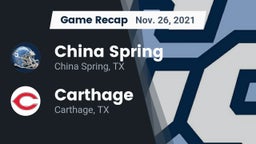 Recap: China Spring  vs. Carthage  2021