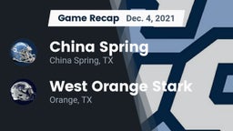 Recap: China Spring  vs. West Orange Stark  2021