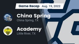 Recap: China Spring  vs. Academy  2022