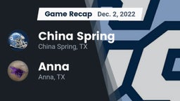 Recap: China Spring  vs. Anna  2022
