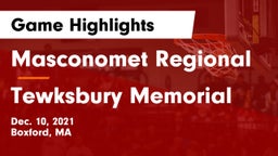Masconomet Regional  vs Tewksbury Memorial Game Highlights - Dec. 10, 2021