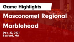 Masconomet Regional  vs Marblehead  Game Highlights - Dec. 20, 2021