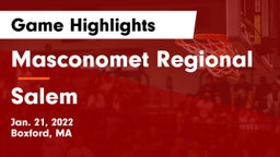 Masconomet Regional  vs Salem  Game Highlights - Jan. 21, 2022