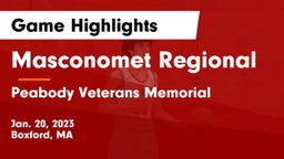 Masconomet Regional  vs Peabody Veterans Memorial  Game Highlights - Jan. 20, 2023