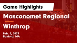 Masconomet Regional  vs Winthrop   Game Highlights - Feb. 3, 2023