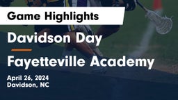 Davidson Day  vs Fayetteville Academy Game Highlights - April 26, 2024
