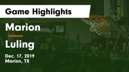 Marion  vs Luling  Game Highlights - Dec. 17, 2019
