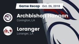 Recap: Archbishop Hannan  vs. Loranger  2018