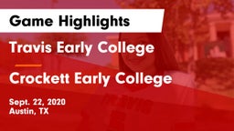 Travis Early College  vs Crockett Early College  Game Highlights - Sept. 22, 2020