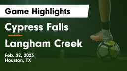 Cypress Falls  vs Langham Creek  Game Highlights - Feb. 22, 2023