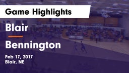 Blair  vs Bennington  Game Highlights - Feb 17, 2017