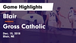 Blair  vs Gross Catholic  Game Highlights - Dec. 15, 2018