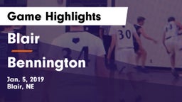 Blair  vs Bennington  Game Highlights - Jan. 5, 2019