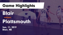 Blair  vs Plattsmouth  Game Highlights - Jan. 11, 2019