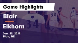 Blair  vs Elkhorn Game Highlights - Jan. 29, 2019