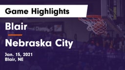 Blair  vs Nebraska City  Game Highlights - Jan. 15, 2021