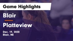 Blair  vs Platteview  Game Highlights - Dec. 19, 2020
