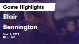 Blair  vs Bennington  Game Highlights - Jan. 2, 2021