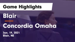 Blair  vs Concordia Omaha Game Highlights - Jan. 19, 2021