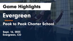 Evergreen  vs Peak to Peak Charter School Game Highlights - Sept. 16, 2023