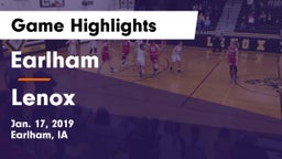 Earlham  vs Lenox Game Highlights - Jan. 17, 2019