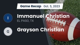 Recap: Immanuel Christian  vs. Grayson Christian 2023
