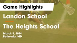 Landon School vs The Heights School Game Highlights - March 5, 2024