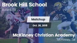 Matchup: Brook Hill High vs. McKinney Christian Academy 2018