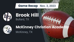 Recap: Brook Hill   vs. McKinney Christian Academy 2023