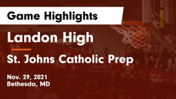 Landon High vs St. Johns Catholic Prep Game Highlights - Nov. 29, 2021