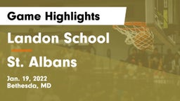 Landon School vs St. Albans  Game Highlights - Jan. 19, 2022