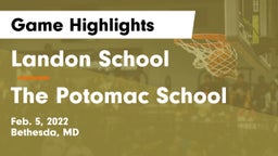 Landon School vs The Potomac School Game Highlights - Feb. 5, 2022