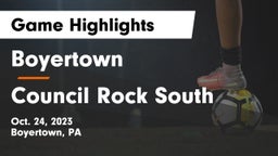 Boyertown  vs Council Rock South  Game Highlights - Oct. 24, 2023