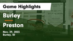 Burley  vs Preston  Game Highlights - Nov. 29, 2023