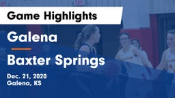 Galena  vs Baxter Springs   Game Highlights - Dec. 21, 2020