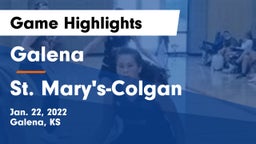 Galena  vs St. Mary's-Colgan  Game Highlights - Jan. 22, 2022