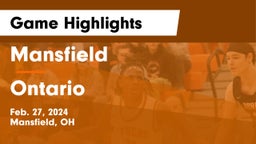 Mansfield  vs Ontario  Game Highlights - Feb. 27, 2024