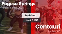 Matchup: Pagosa Springs High vs. Centauri  2018