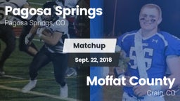 Matchup: Pagosa Springs High vs. Moffat County  2018