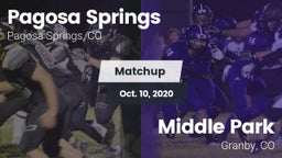 Matchup: Pagosa Springs High vs. Middle Park  2020