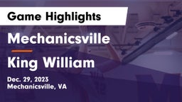 Mechanicsville  vs King William  Game Highlights - Dec. 29, 2023