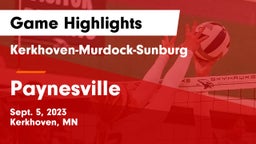 Kerkhoven-Murdock-Sunburg  vs Paynesville  Game Highlights - Sept. 5, 2023