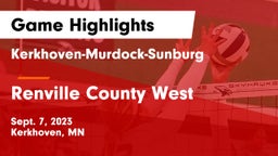 Kerkhoven-Murdock-Sunburg  vs Renville County West  Game Highlights - Sept. 7, 2023