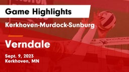 Kerkhoven-Murdock-Sunburg  vs Verndale  Game Highlights - Sept. 9, 2023