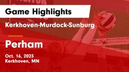 Kerkhoven-Murdock-Sunburg  vs Perham  Game Highlights - Oct. 16, 2023