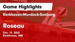 Kerkhoven-Murdock-Sunburg  vs Roseau  Game Highlights - Oct. 19, 2023