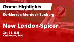Kerkhoven-Murdock-Sunburg  vs New London-Spicer  Game Highlights - Oct. 31, 2023