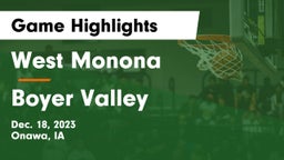 West Monona  vs Boyer Valley  Game Highlights - Dec. 18, 2023